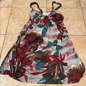 S-Twelve Red and Blue Sleeveless Mini Sundress